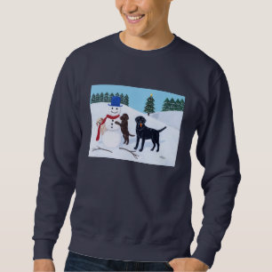 Labrador-Weihnachten mit Schneemann Sweatshirt