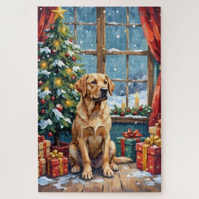 Labrador Weihnachten unter dem Baum Puzzle (Vertikal)