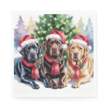 Labrador-Weihnachts-Papier-Serviette
