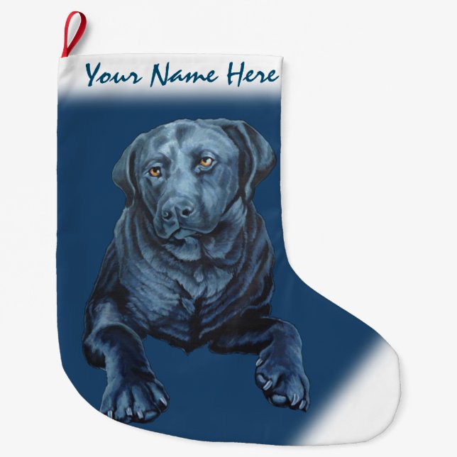 Labrador Weihnachts-Strumpf Personalize Hund Strum Großer Weihnachtsstrumpf (Vorderseite)
