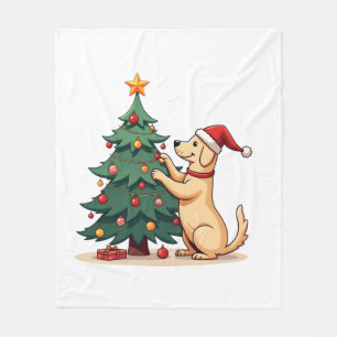 Labrador-Weihnachtsbaum-Helfer Fleecedecke