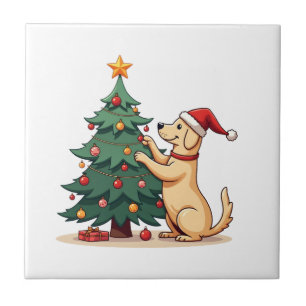 Labrador-Weihnachtsbaum-Helfer Fliese