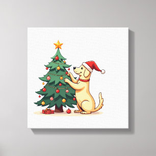 Labrador-Weihnachtsbaum-Helfer Leinwanddruck