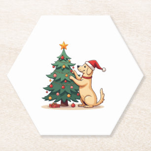Labrador Weihnachtsbaumhelferhund Untersetzer