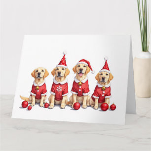 Labrador-Weihnachtskleid mit Santa-Hut Karte
