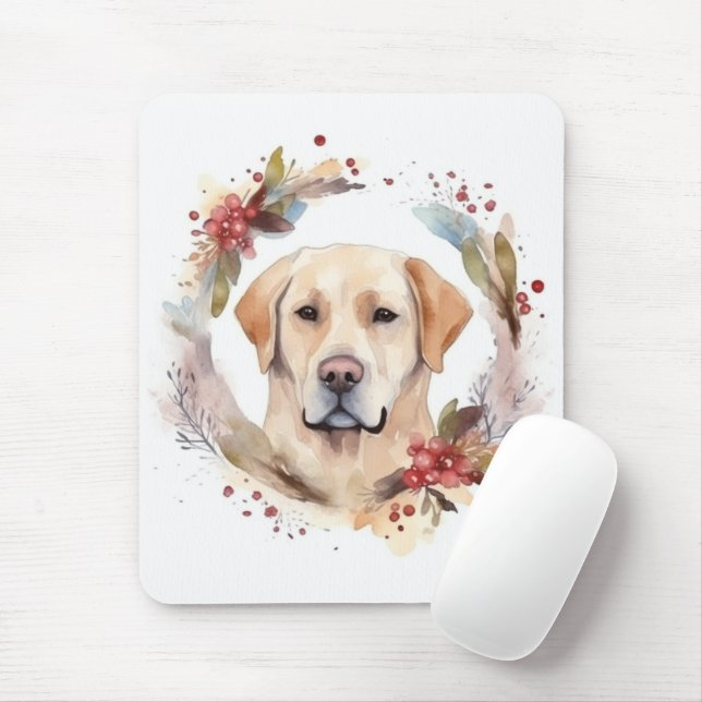 Labrador-Weihnachtskranz Festlicher Hund Mousepad (Mit Mouse)