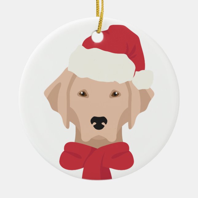 Labrador Weihnachtsschmuck. Schneeflocke Dekoratio Keramik Ornament (Vorne)