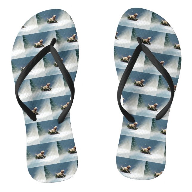 Labrador Weihnachtsschnee Winter Flip Flops (Fußbett)