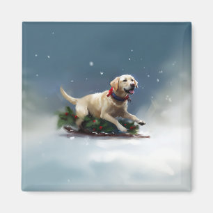 Labrador Weihnachtsschnee Winter Magnet