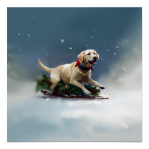 Labrador Weihnachtsschnee Winter Poster