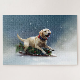 Labrador Weihnachtsschnee Winter Puzzle
