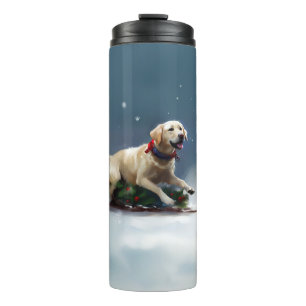 Labrador Weihnachtsschnee Winter Thermosbecher