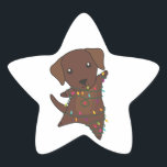 Labrador Weihnachtsschnee Wintertiere Hunde Star S Stern-Aufkleber<br><div class="desc">Die Arbeit für Weihnachten mit Feenlicht. Hübsche Tiere mit Geschenken und Schnee zu den Ferien. Auch lustig für Weihnachten im Juli. Hunde sind süße Tiere und perfekt zu Weihnachten.</div>