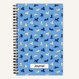 Labrador-Welpen auf blauem kleinen benutzerdefinie Notizbuch