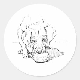 Labrador Welpen Hund Aufkleber, Runder Aufkleber