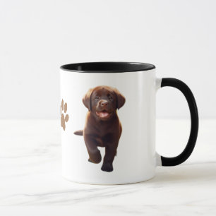 Labrador Welpen - Niedliche Schokolade und Gelbe L Tasse