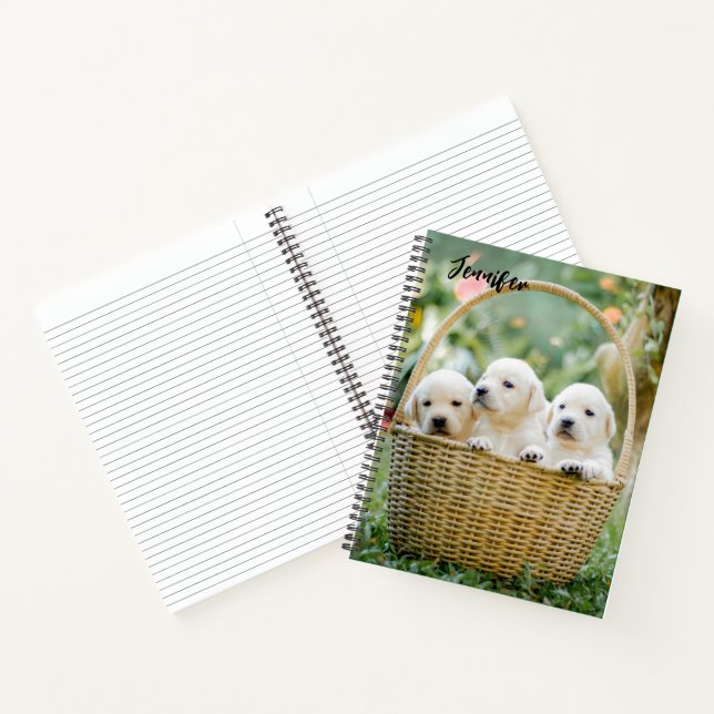 Labrador Welpen Personalisiertes Notebook Notizbuch (Innenseite)