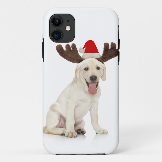 Labrador-Welpen-tragende Geweihe Case-Mate iPhone Hülle (Rückseite)
