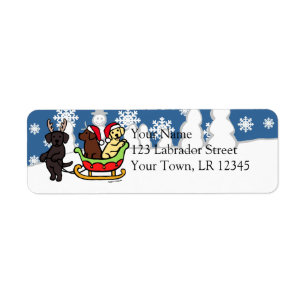 Labrador-Welpensleigh-WeihnachtsRücksendeadresse