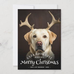 Labradorable wünscht frohen Weihnachts-Text-Hund Feiertagskarte