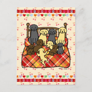 Labradoren auf der King Size Bed Postkarte