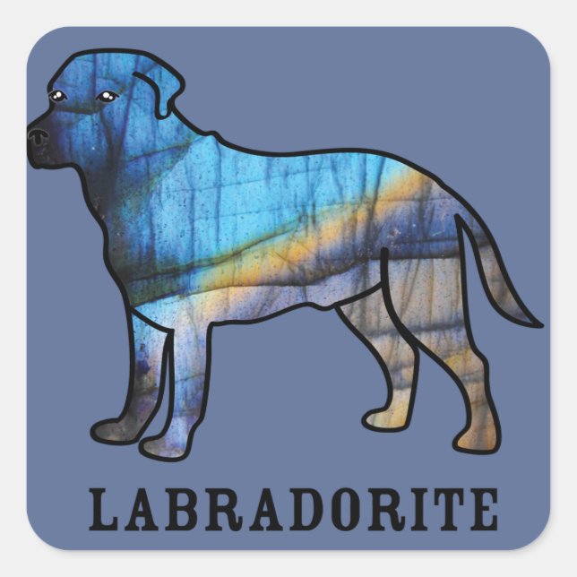Labradorit Quadratischer Aufkleber (Vorderseite)
