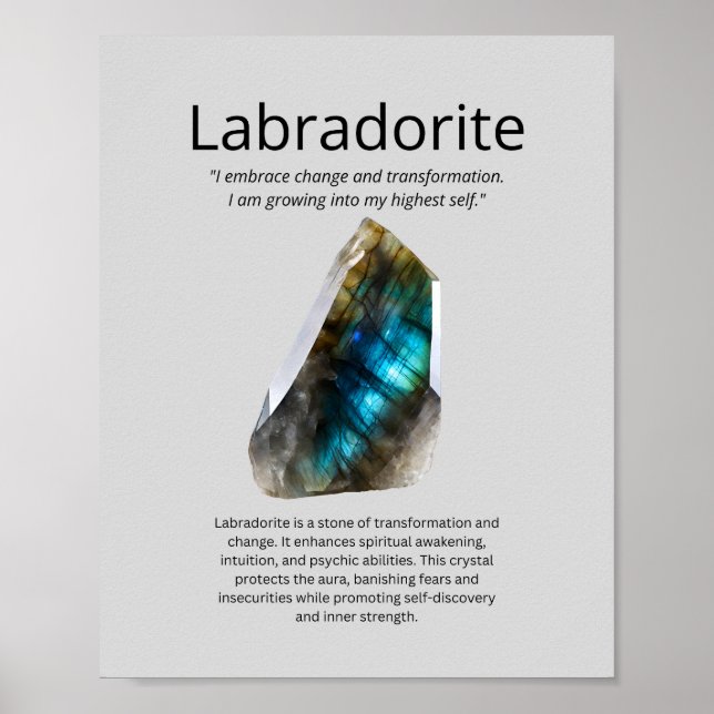 Labradorite Crystal Bedeutung Poster (Vorne)