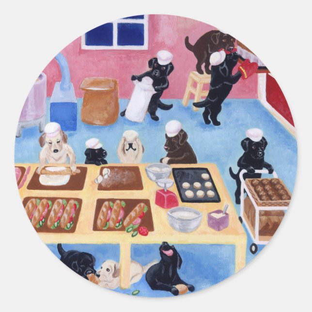 Labradors Bakery Runder Aufkleber (Vorderseite)