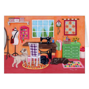 Labradors im nähenden Raum der Mama