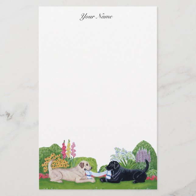Labradors in der Garten Malerei Briefpapier (Vorderseite)