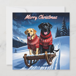Labradors Pack von flachen Weihnachten Mitteilungskarte
