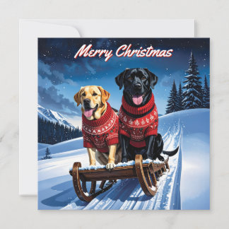 Labradors Pack von flachen Weihnachten Mitteilungskarte