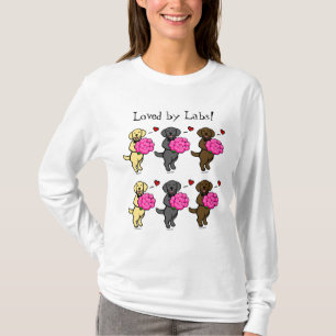 Labradors u. Rosen-CartoonValentine T-Shirt