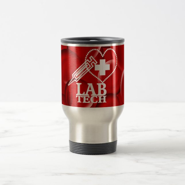 LABRADORtech-HERZ-SPRITZE-LOGO Reisebecher (Mittel)