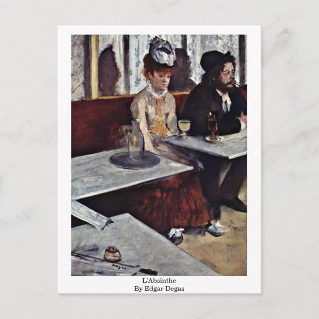 L'Absinthe by Edgar Degas Postkarte (Vorderseite)
