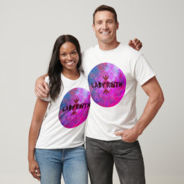 Labyrint personalisierbaren Text farbig rund manda T-Shirt