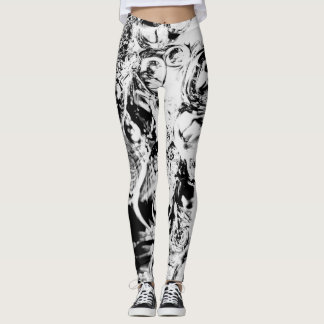 Labyrinth Abstrakt Schwarz Weiß Leggings