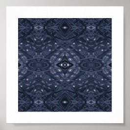 Labyrinth Blau Abstrakte Alkohol-Tinte-Kunst Poster
