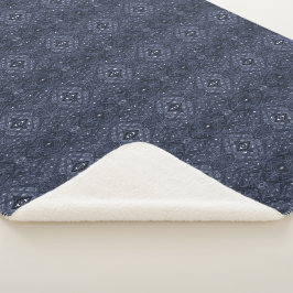 Labyrinth Blau Abstrakte Alkohol-Tinte-Kunst Sherpadecke