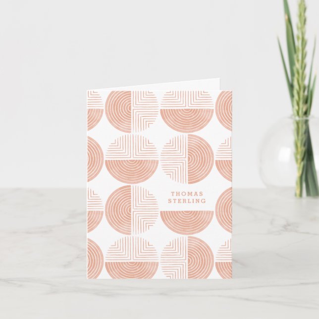 Labyrinth Circle Pattern Note Card - Peach Dankeskarte (Vorderseite)