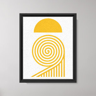 Labyrinth des Lichts – Sonne und goldene Spirale Leinwanddruck