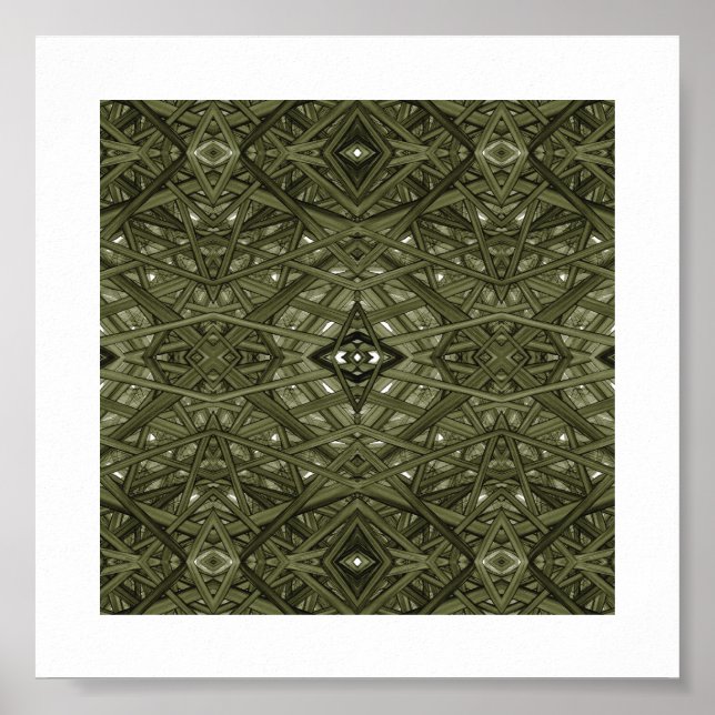 Labyrinth Gelb Abstrakte Alkohol-Tinte-Kunst Poster (Vorne)