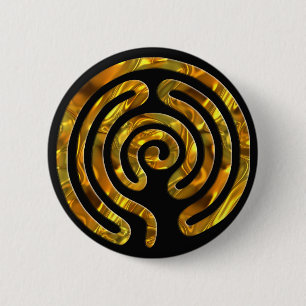 Labyrinth GOLD schwarz Button