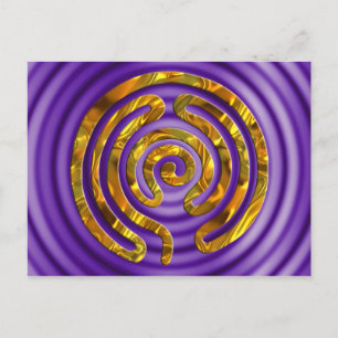 Labyrinth GOLD   violette Wellen Postkarte