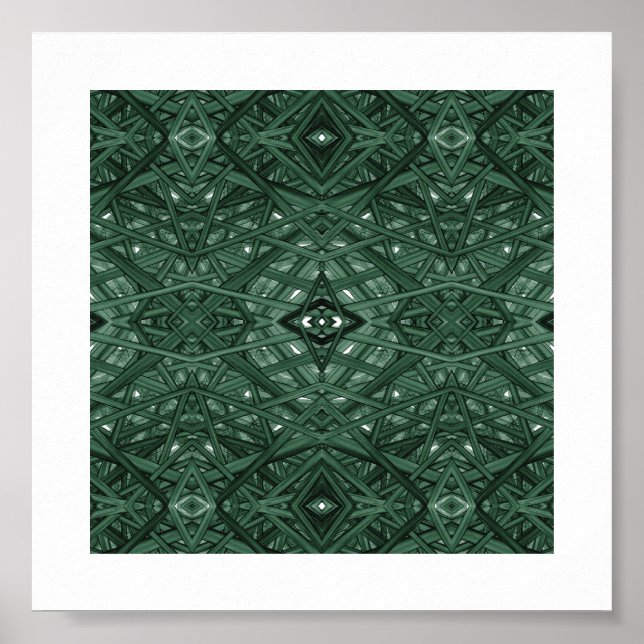 Labyrinth Grüne Abstrakte Alkoholtinte Kunst Poster (Vorne)