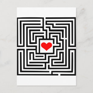 Labyrinth - Herz Postkarte