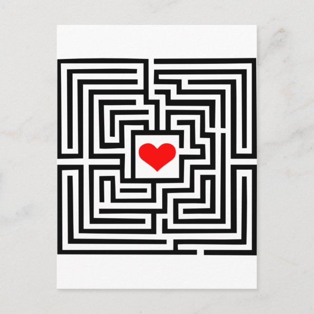 Labyrinth - Herz Postkarte (Vorderseite)