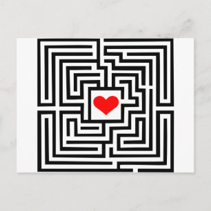 Labyrinth - Herz Postkarte