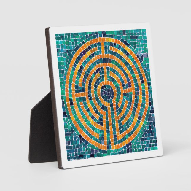 LABYRINTH II 5,25 Square Plaque - White Fotoplatte (Vorderseite)