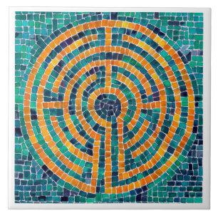 LABYRINTH II 6x6 Keramik Tile - weiß Fliese